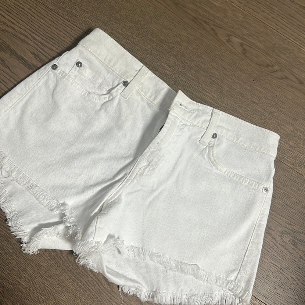White denim shorts